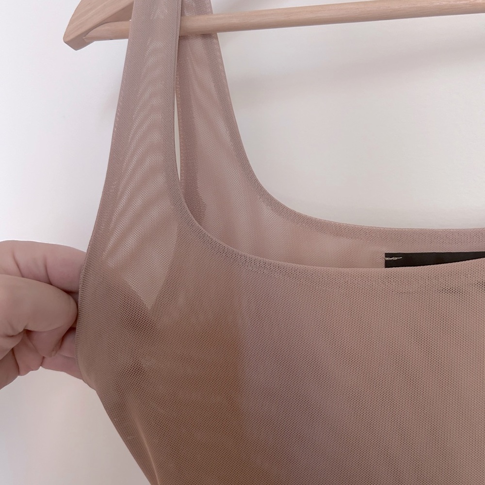 NAKED WARDROBE - See-Through Bodycon Nude Dress - Picture 2 of 5